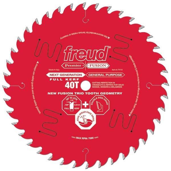 P412 Premier Fusion Crosscut & Rip Blade, 12" diameter, 1" arbor, 48 teeth, 30 degree Hi-ATB